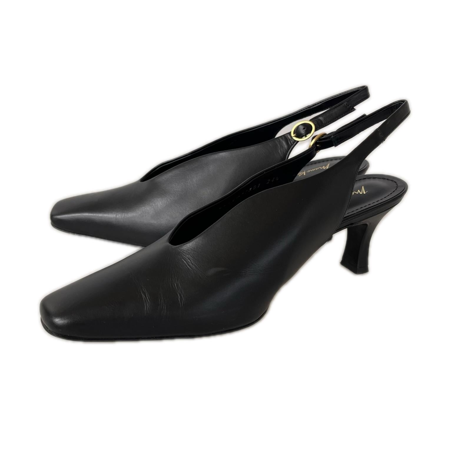 パンプス Curved Line Sling Back Heels (24.5) 24.5cm (US6 1/2 UK6 EU39) ブラック