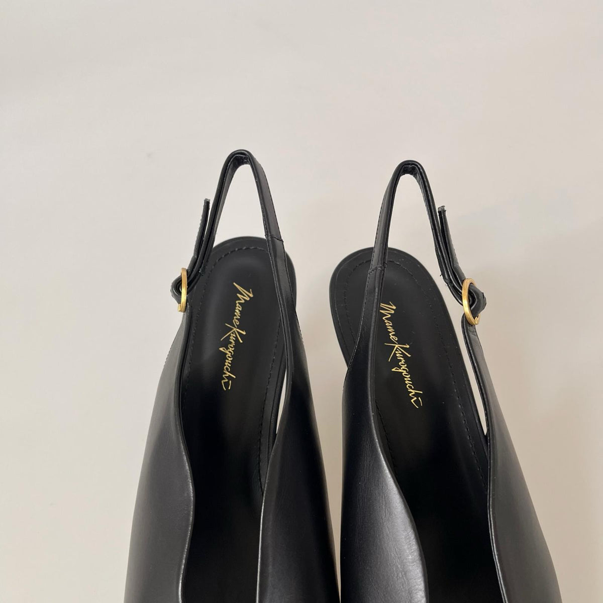 パンプス Curved Line Sling Back Heels (24.5) 24.5cm (US6 1/2 UK6 EU39) ブラック