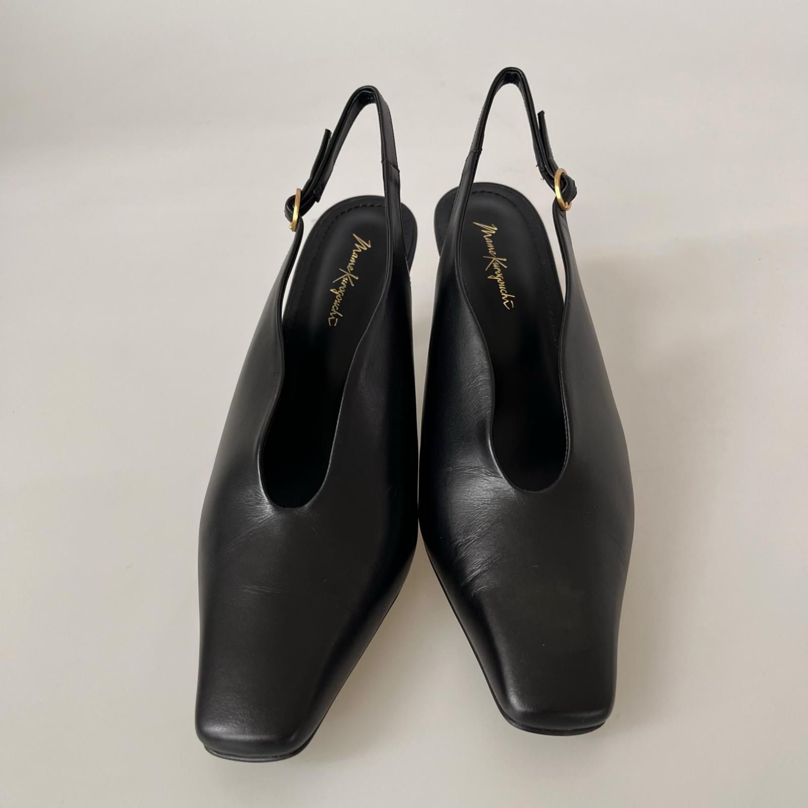 パンプス Curved Line Sling Back Heels (24.5) 24.5cm (US6 1/2 UK6 EU39) ブラック