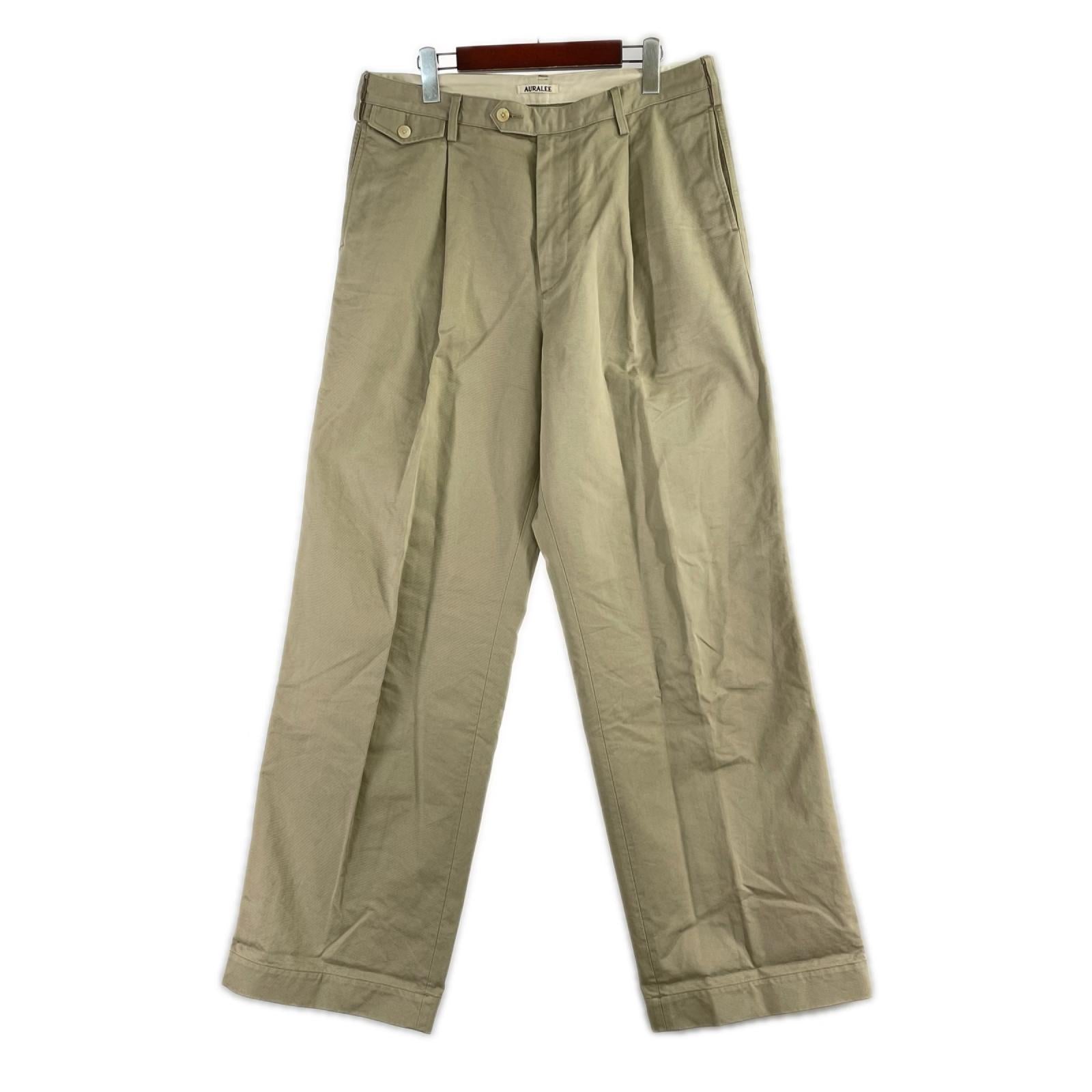 パンツ WASHED FINX CHINO ONE-TUCK PANTS (5) 5 ベージュ