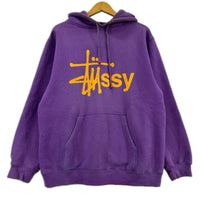 パーカー STUSSY 00S ﾛｺﾞﾌﾟﾘﾝﾄﾊﾟｰｶｰ M パープル