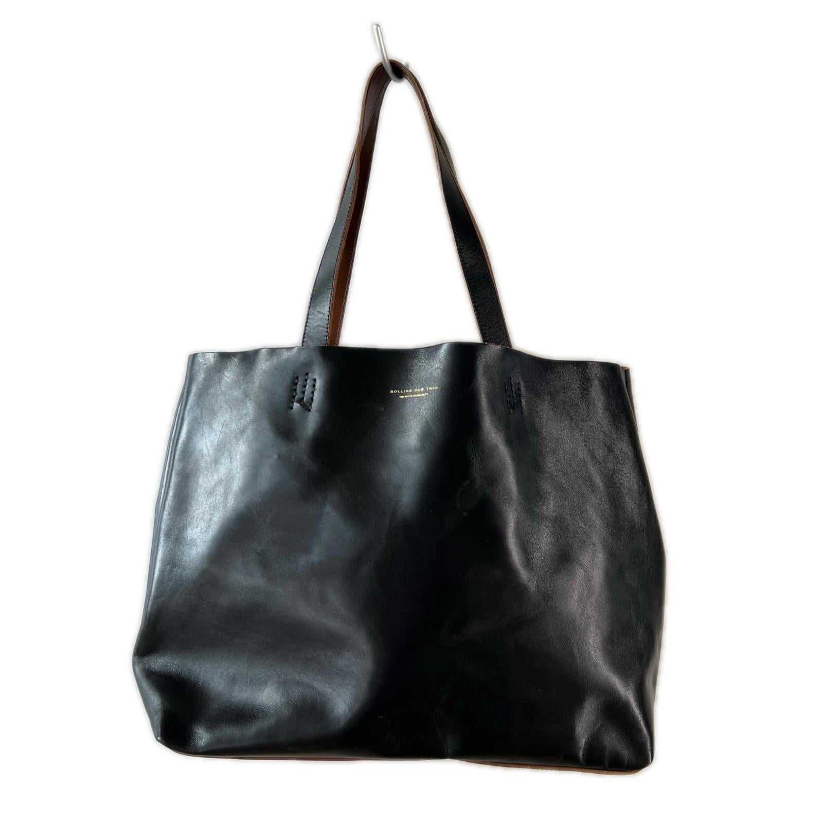 ショルダーバッグ BOX TOTE BAG -LEATHER 馬革 黒 ブラウン