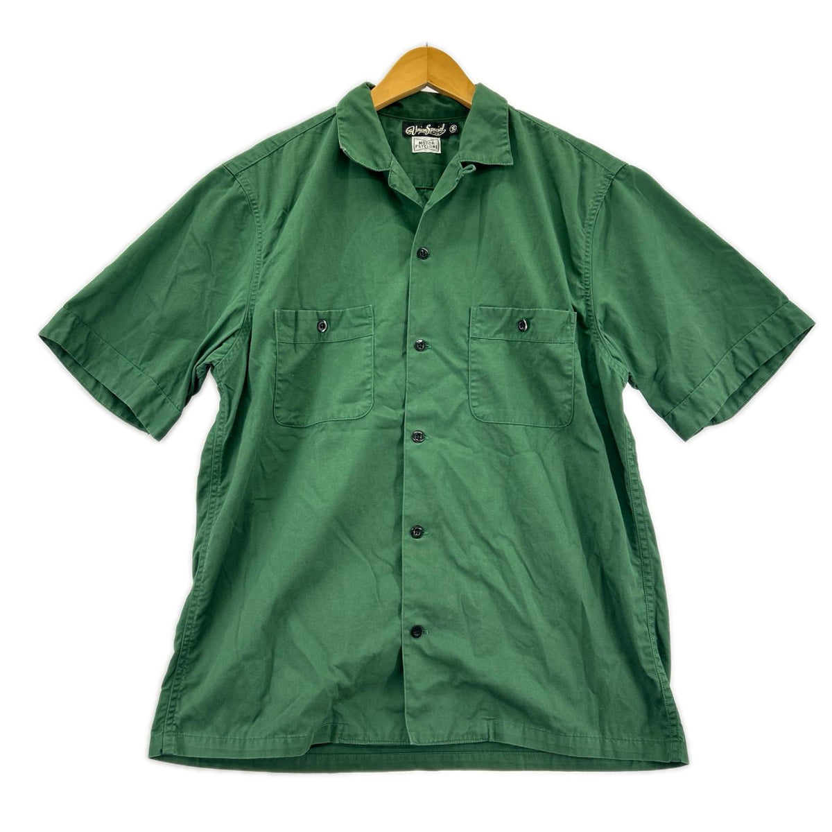 半袖シャツ Cal OPEN-COLLARED SHIRT (16) グリーン