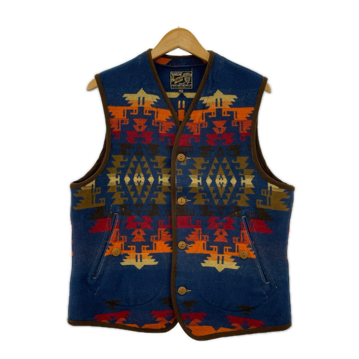 長袖シャツ SADDLEROCK VEST ネイティブ柄ベスト (42) 42 ネイビー