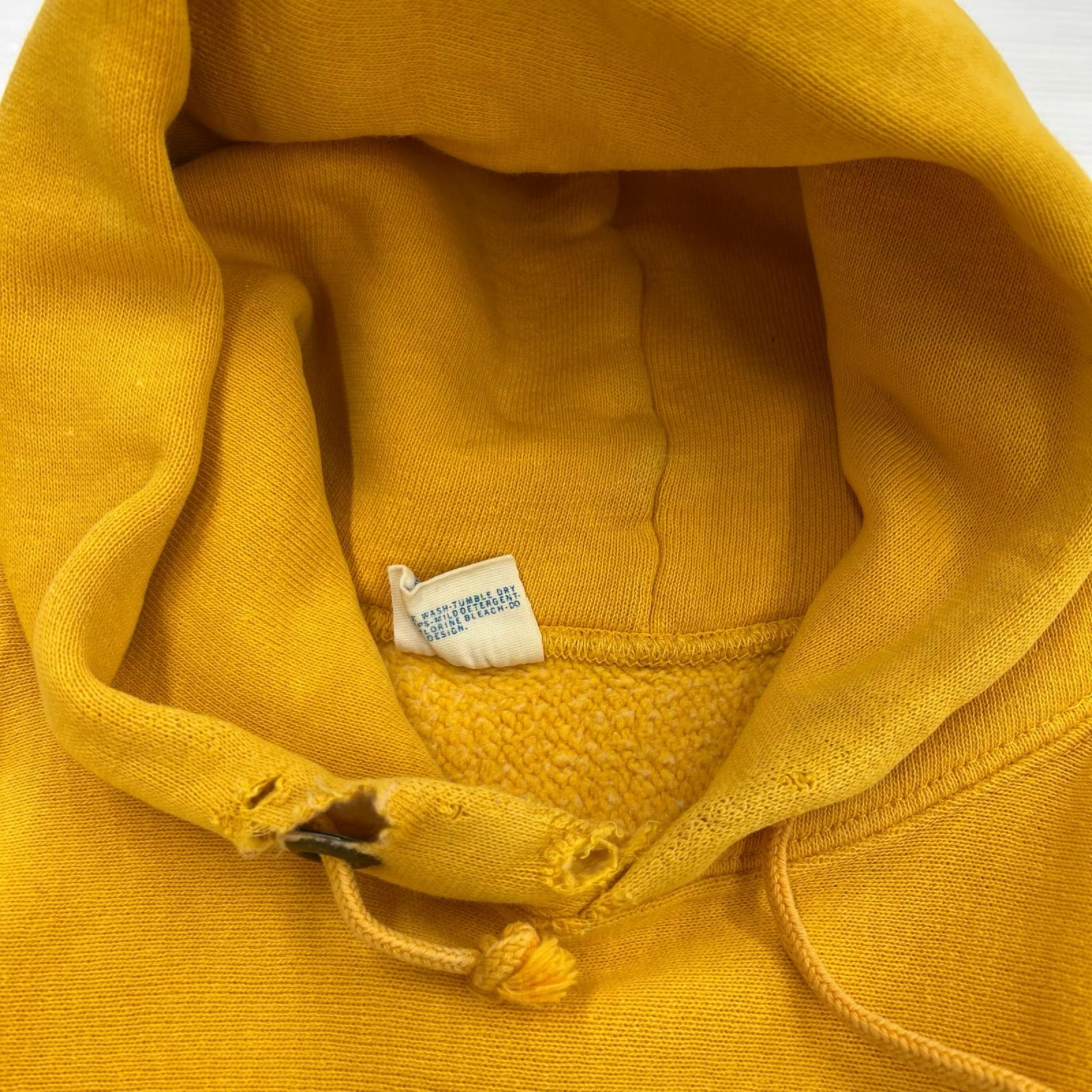 パーカー 70s 青単色ﾀｸﾞ ﾘﾊﾞｰｽｳｨｰﾌﾞ 黄色 (XL) イエロー