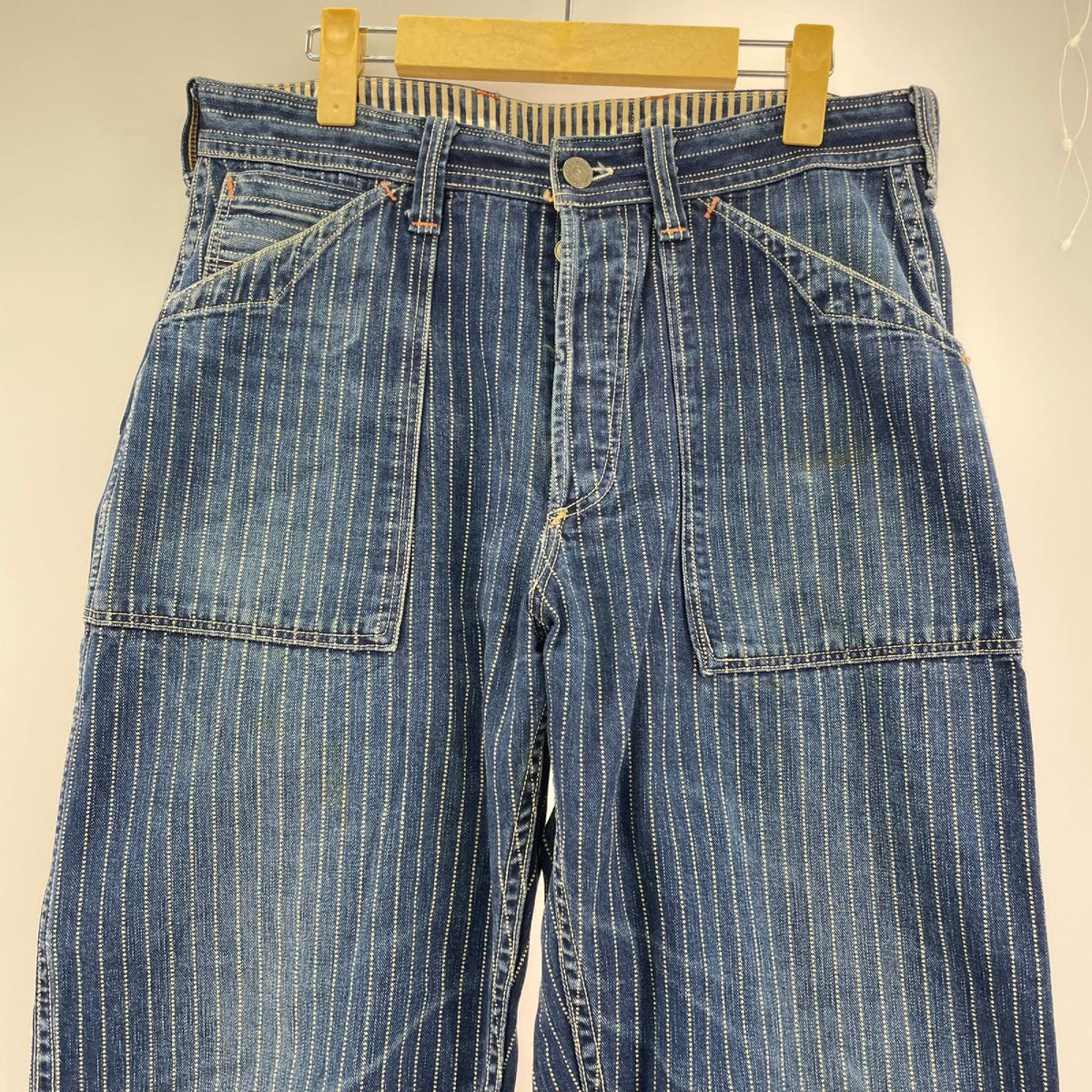パンツ BOOTLEGGERS ウォバッシュ シンチバック パンツ 紺 ネイビー