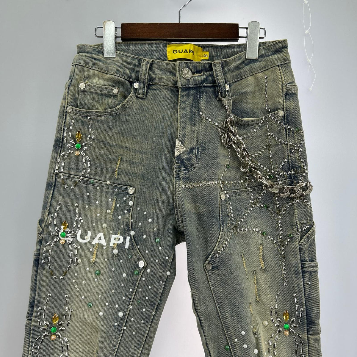 デニムパンツ GUAPI ｽﾀｯｽﾞ ﾃﾞﾆﾑﾊﾟﾝﾂ (W28) 28 ブルー