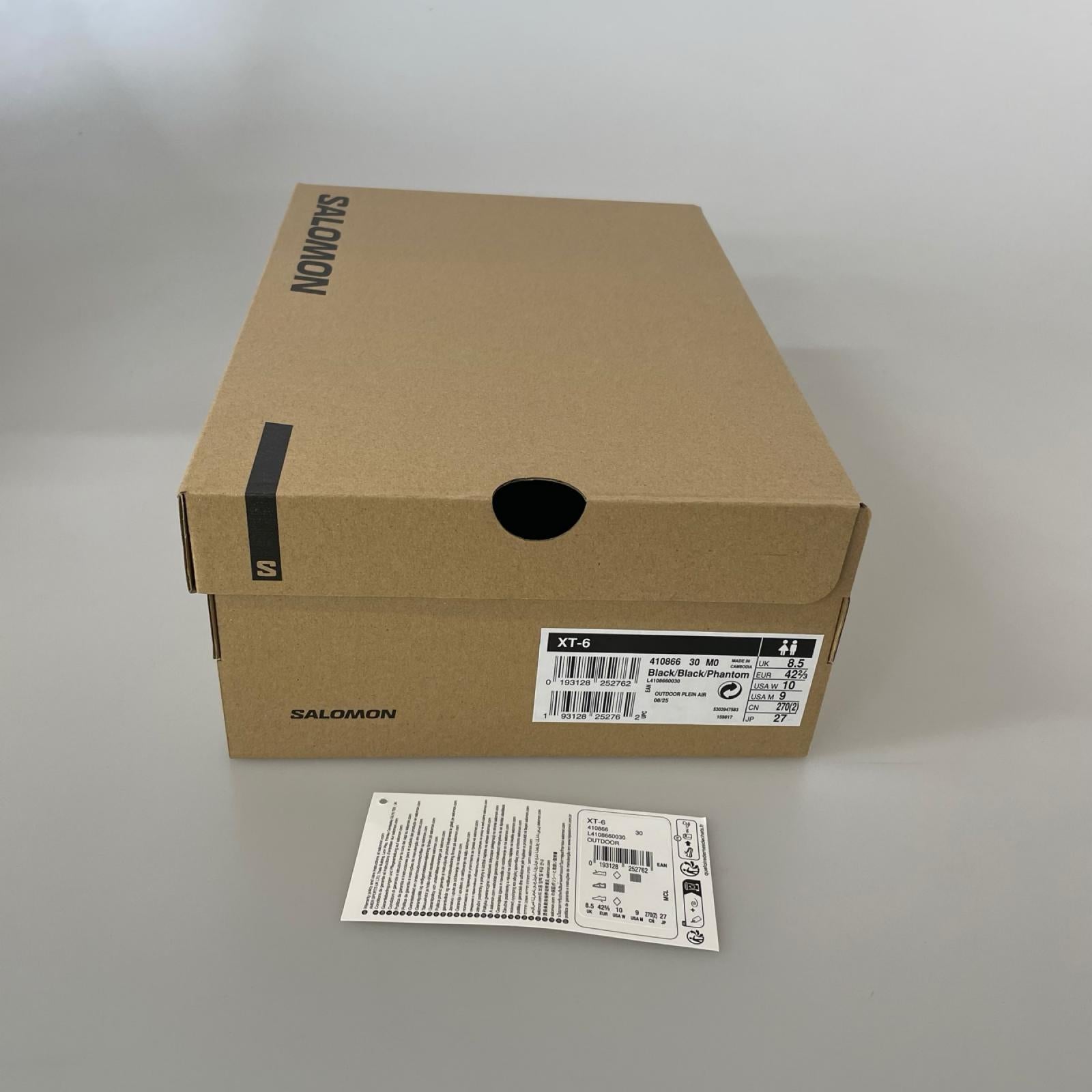 スニーカー SALOMON XT-6 L41086600 黒 (27) 27cm (US9 UK8 1/2 EU44) ブラック