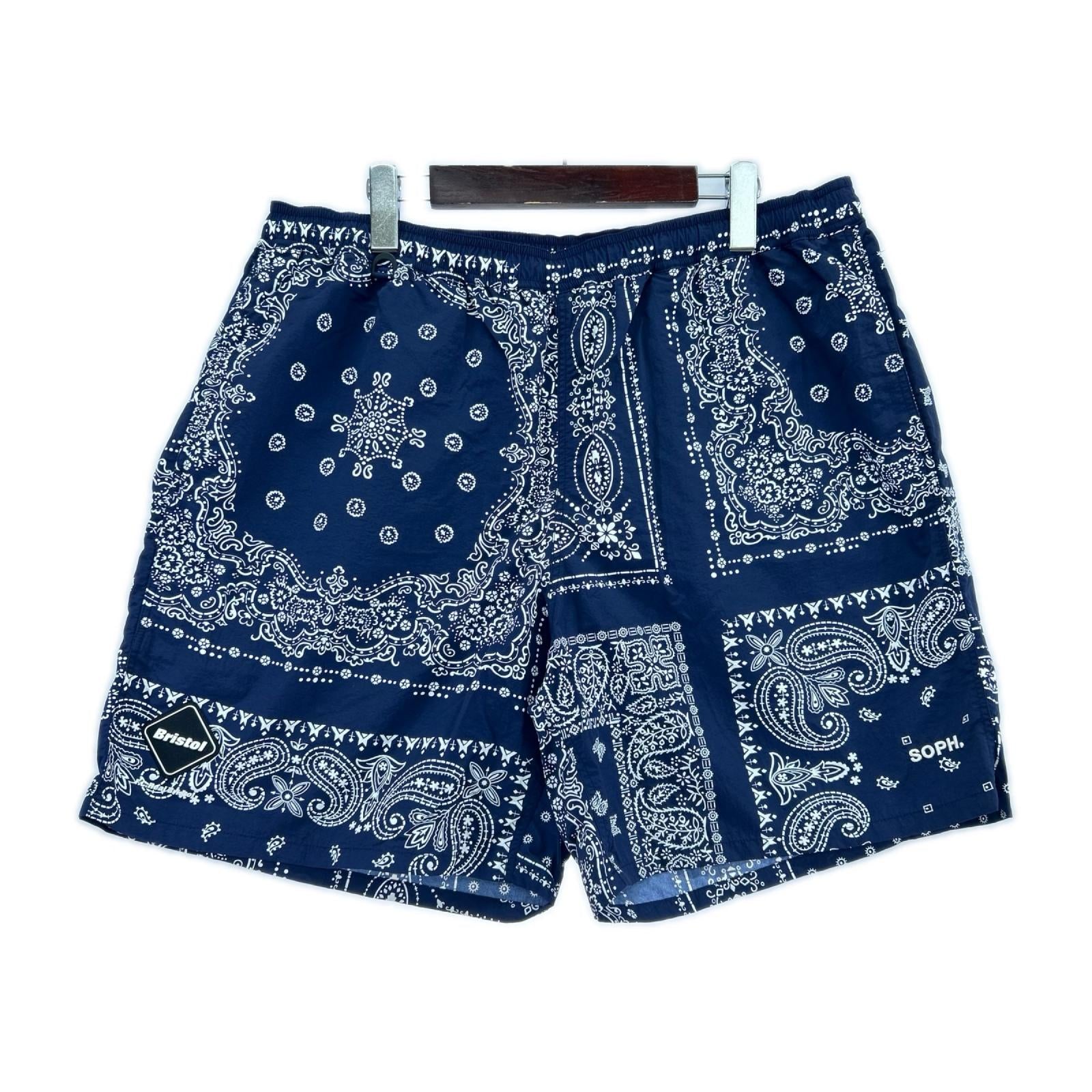 ショートパンツ SMALL LOGO SHORTS ﾍﾟｲｽﾞﾘｰ柄 NVY XL ネイビー