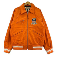 レザージャケット VARSITY LIGHT SIGNATURE LEATHER JACKET M オレンジ