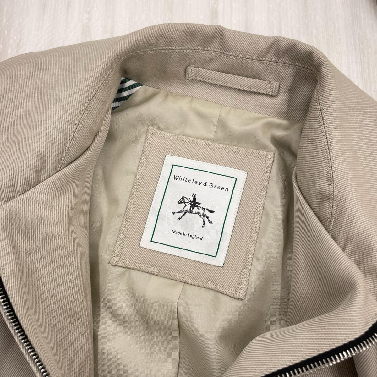 ジャケット Whiteley&Green ｳｰﾙｷｬﾊﾞﾘｰﾂｲﾙｽｲﾝｸﾞﾄｯﾌﾟ 38 ベージュ