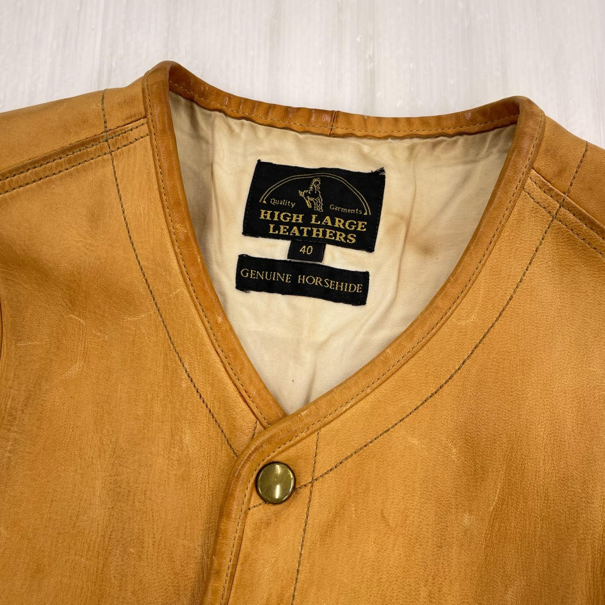 レザージャケット HIGH LARGE LEATHERS ﾍﾞｽﾄ ﾍﾞｰｼﾞｭ（40） 40 ベージュ