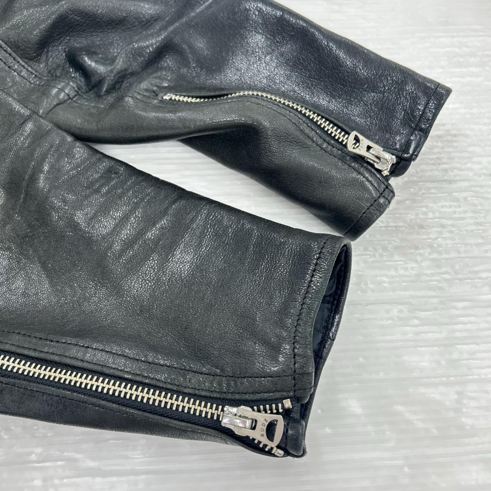 レザージャケット RUDE GALLERY ｼｰﾌﾟｽｷﾝ ｼﾝｸﾞﾙﾚｻﾞｰｼﾞｬｹｯﾄ ブラック