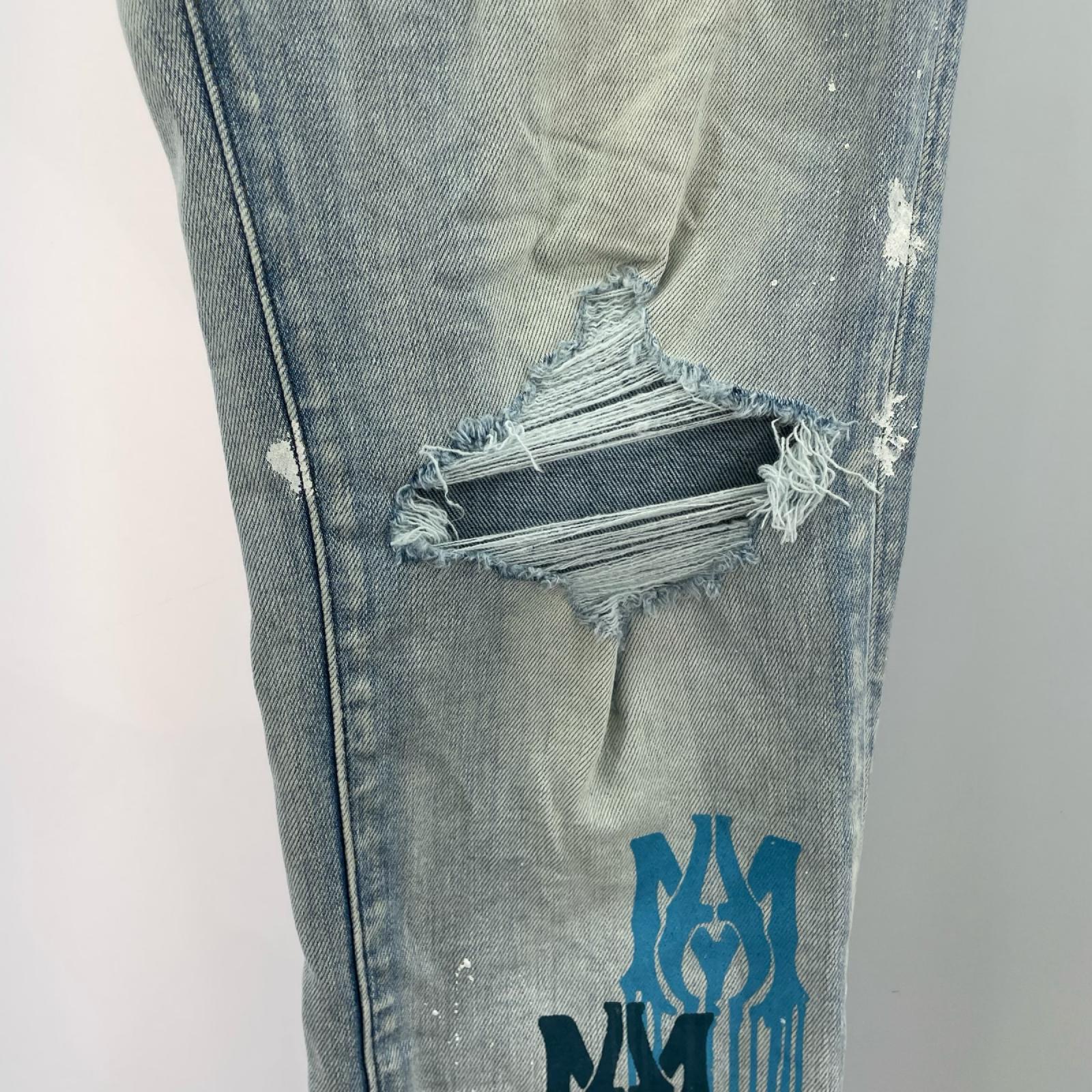 デニムパンツ MA Stencil Jeans ﾍﾟｲﾝﾄ 34 ブルー
