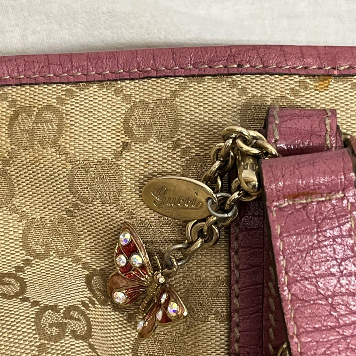 GUCCI 139260 GGキャンバス トートバッグ ピンクベージュ