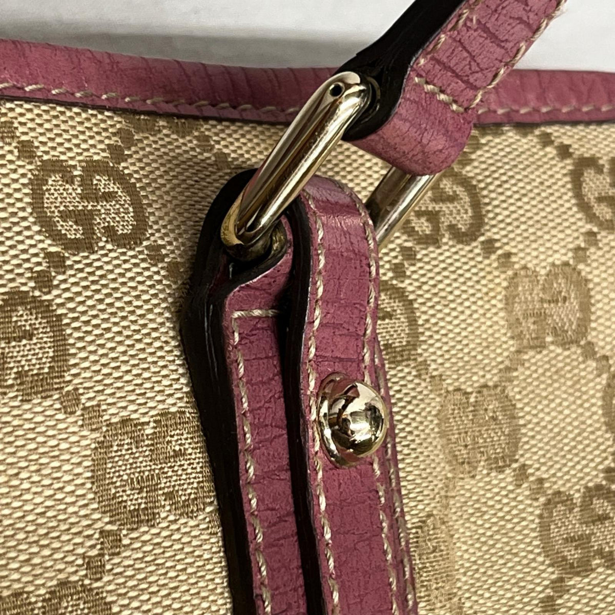 GUCCI 139260 GGキャンバス トートバッグ ピンクベージュ