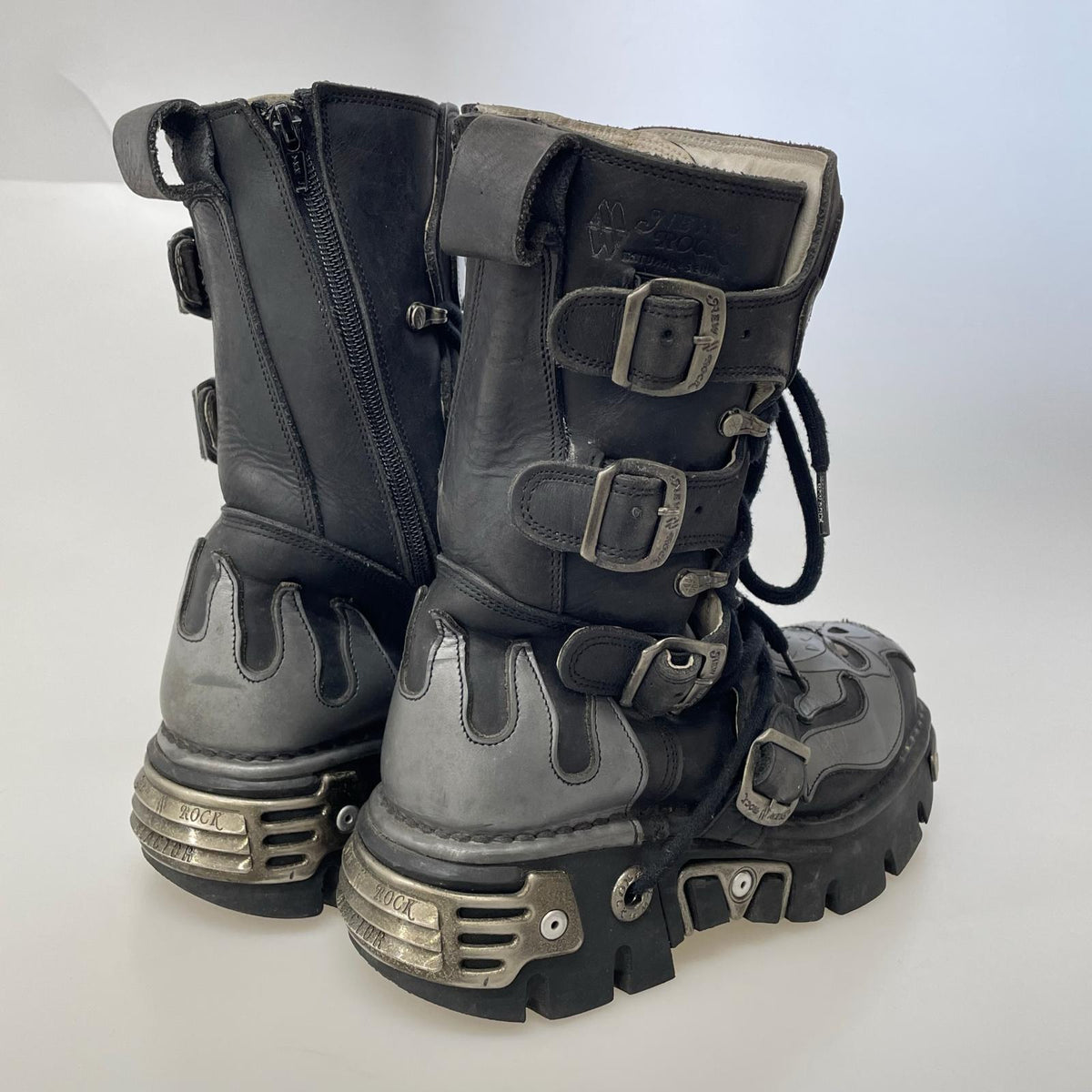 ブーツ REACTOR スカル ロングブーツ BLK (サイズ40 25.5cm相当) ブラック