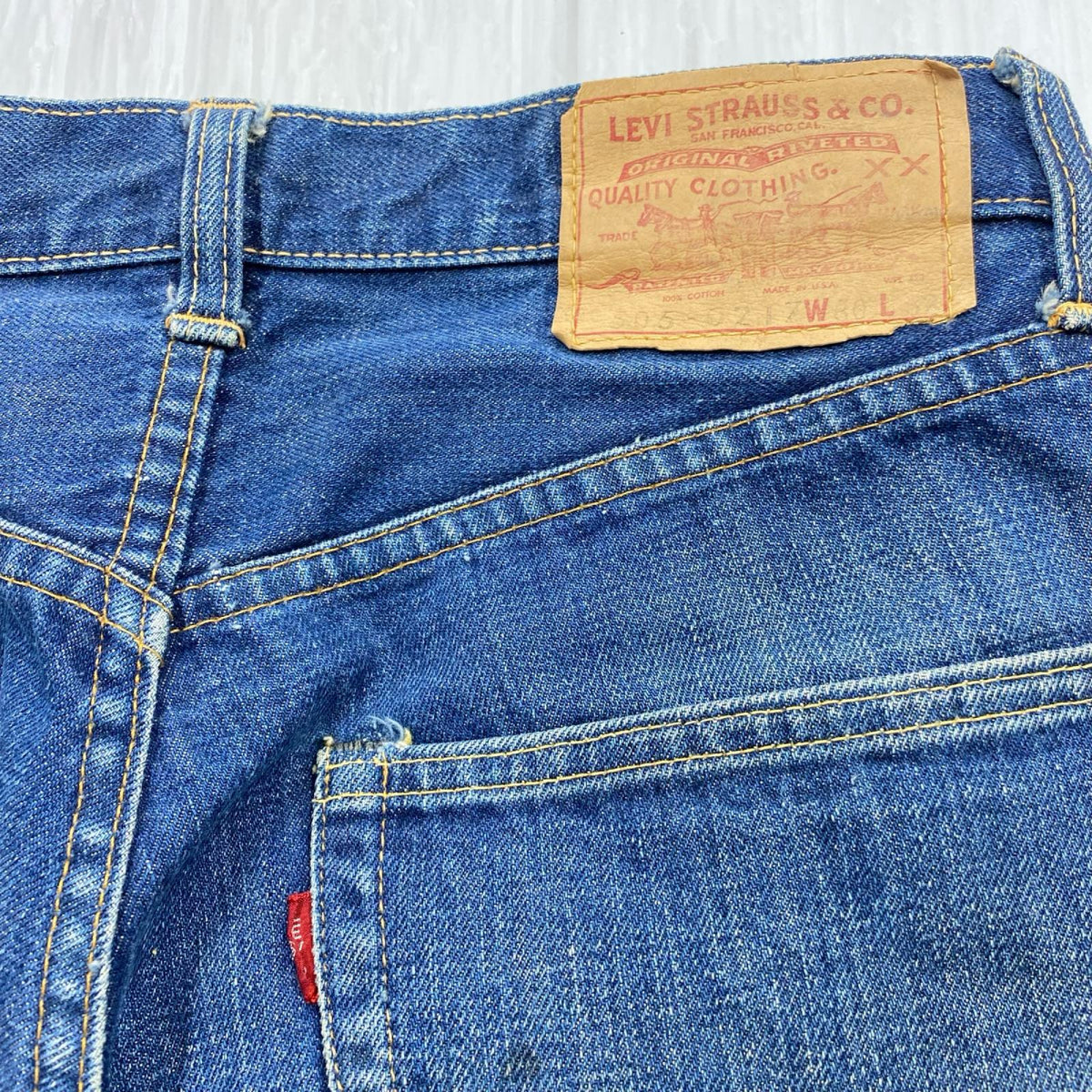 デニムパンツ Levi's 505-0217 70s ボタン裏8 30 ネイビー