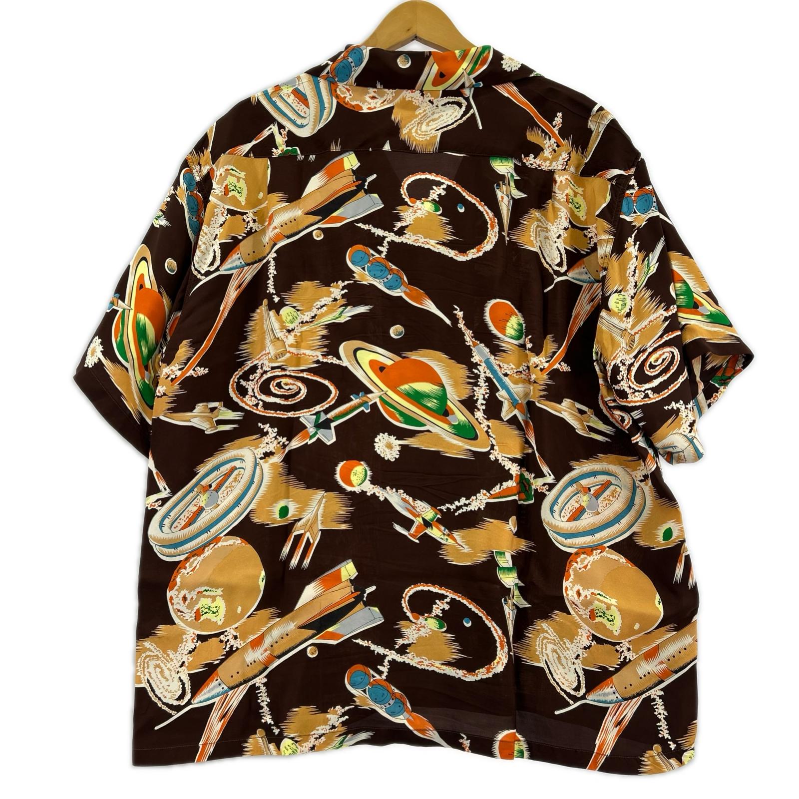 半袖シャツ レーヨン (XL) ブラウン