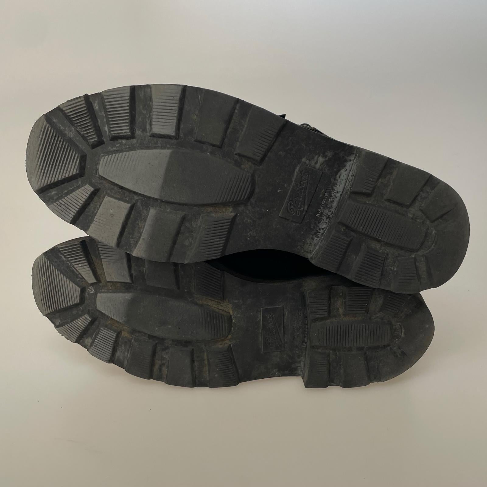 シューズ Paraboot WILLIAM スウェード ダブルモンク (6 1/2) 黒 ブラック