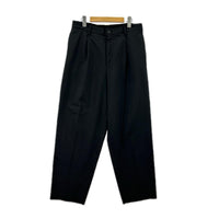 パンツ Deep Black Wool Wide Tapered Slacks (3) 3 ブラック