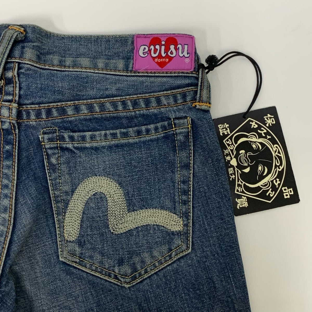 デニムパンツ EVISU donna カモメ刺繍 デニムパンツ 24×32