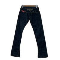 デニムパンツ EVISU donna バックジップ カモメプリント フレアデニム 25×32