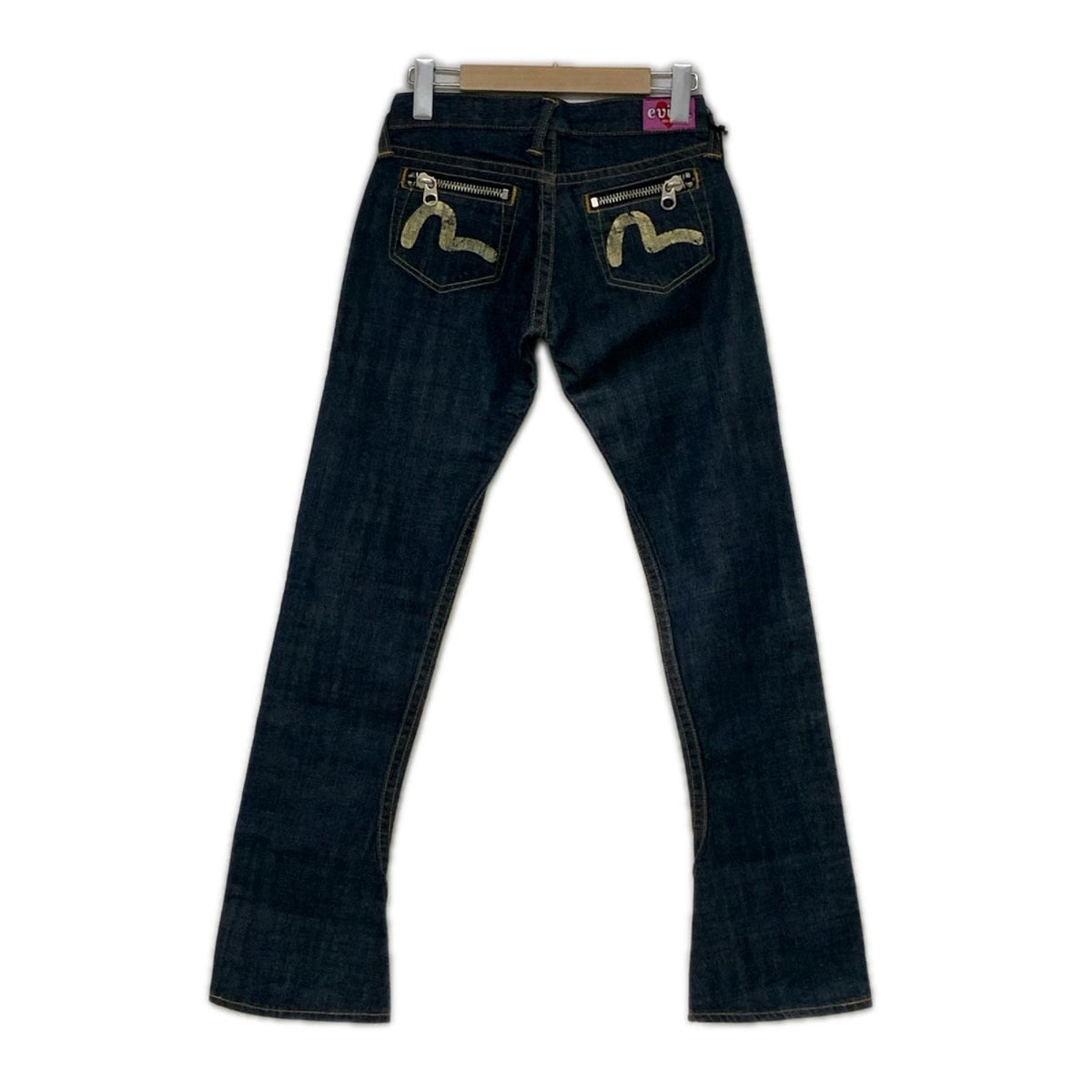 デニムパンツ EVISU donna バックジップ カモメプリント フレアデニム 25×32