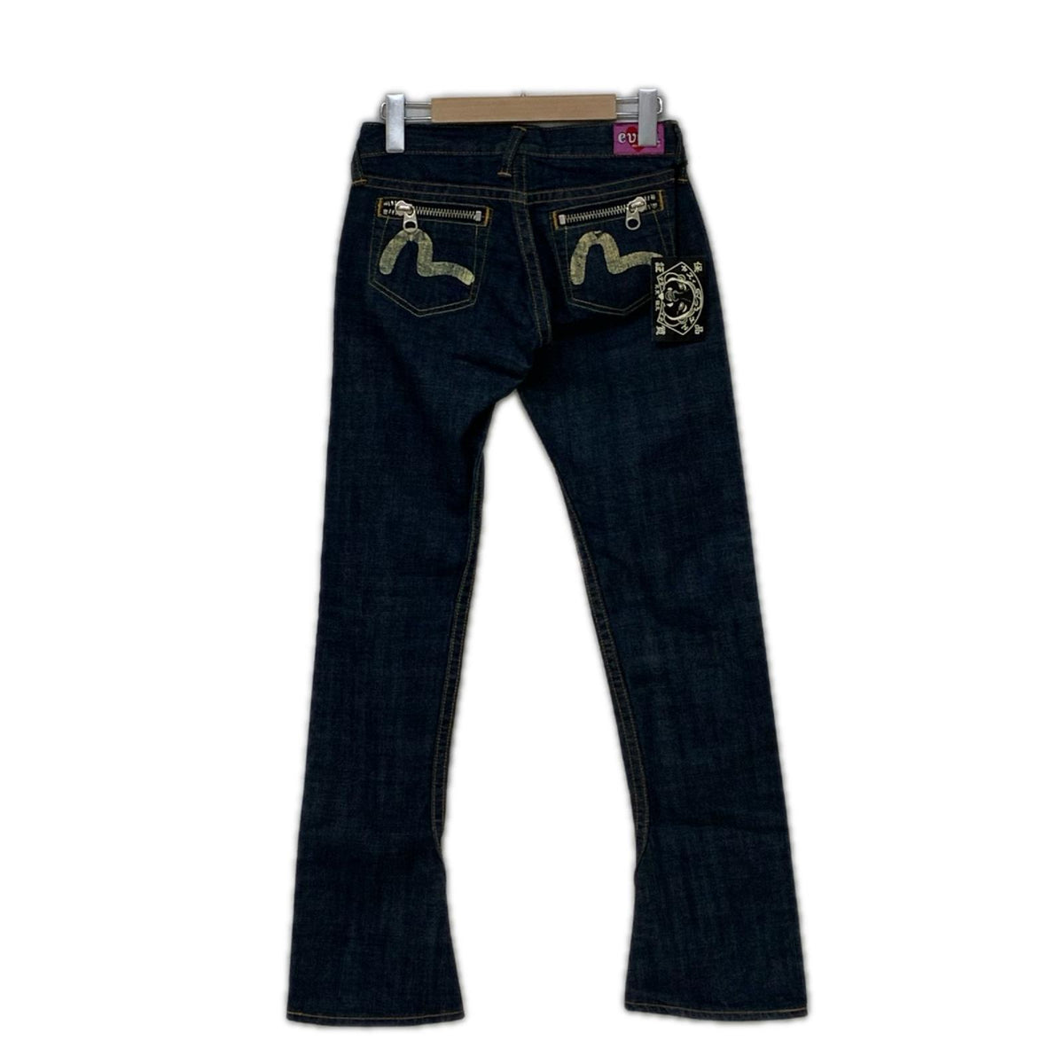 デニムパンツ EVISU donna バックジップ カモメプリント フレアデニム 25×32