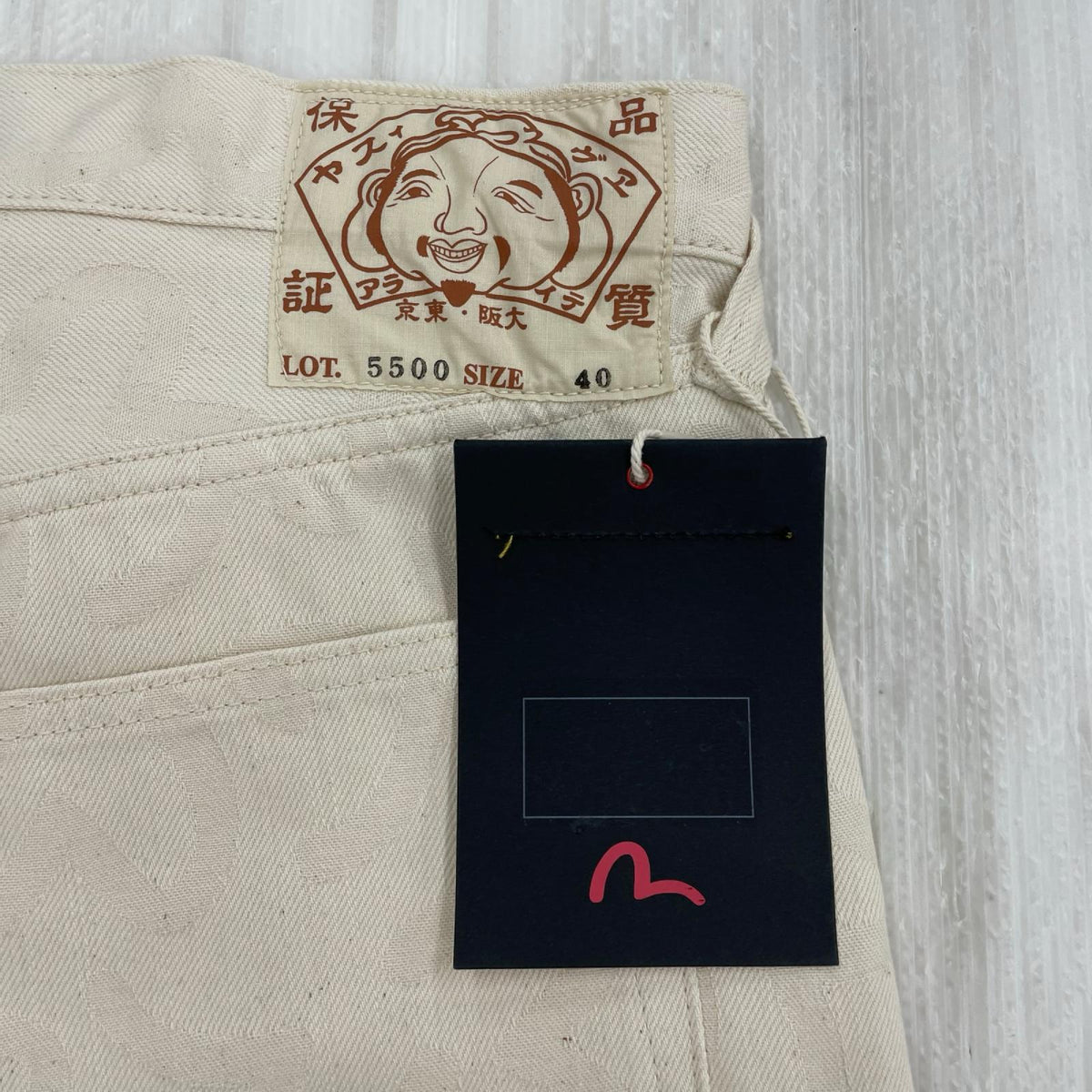デニムパンツ EVISU LOT.5500 ｶﾓﾒﾓﾉｸﾞﾗﾑ ﾃﾞﾆﾑﾊﾟﾝﾂ W40 ｱｲﾎﾞﾘｰ