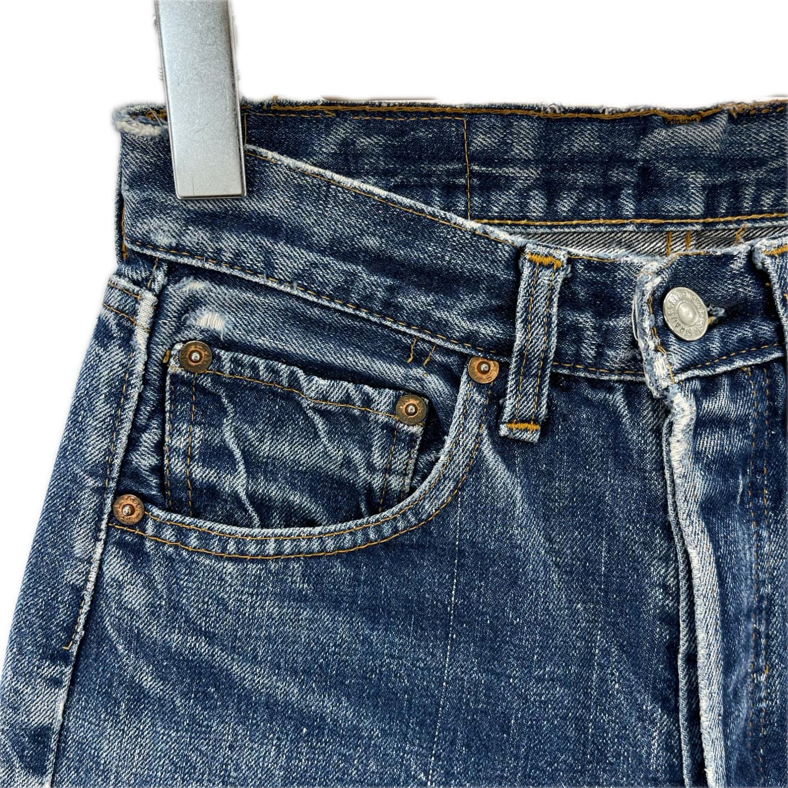 デニムパンツ Levi's 66前期 ﾎﾞﾀﾝ裏6 ｽﾓｰﾙe 501 ブルー