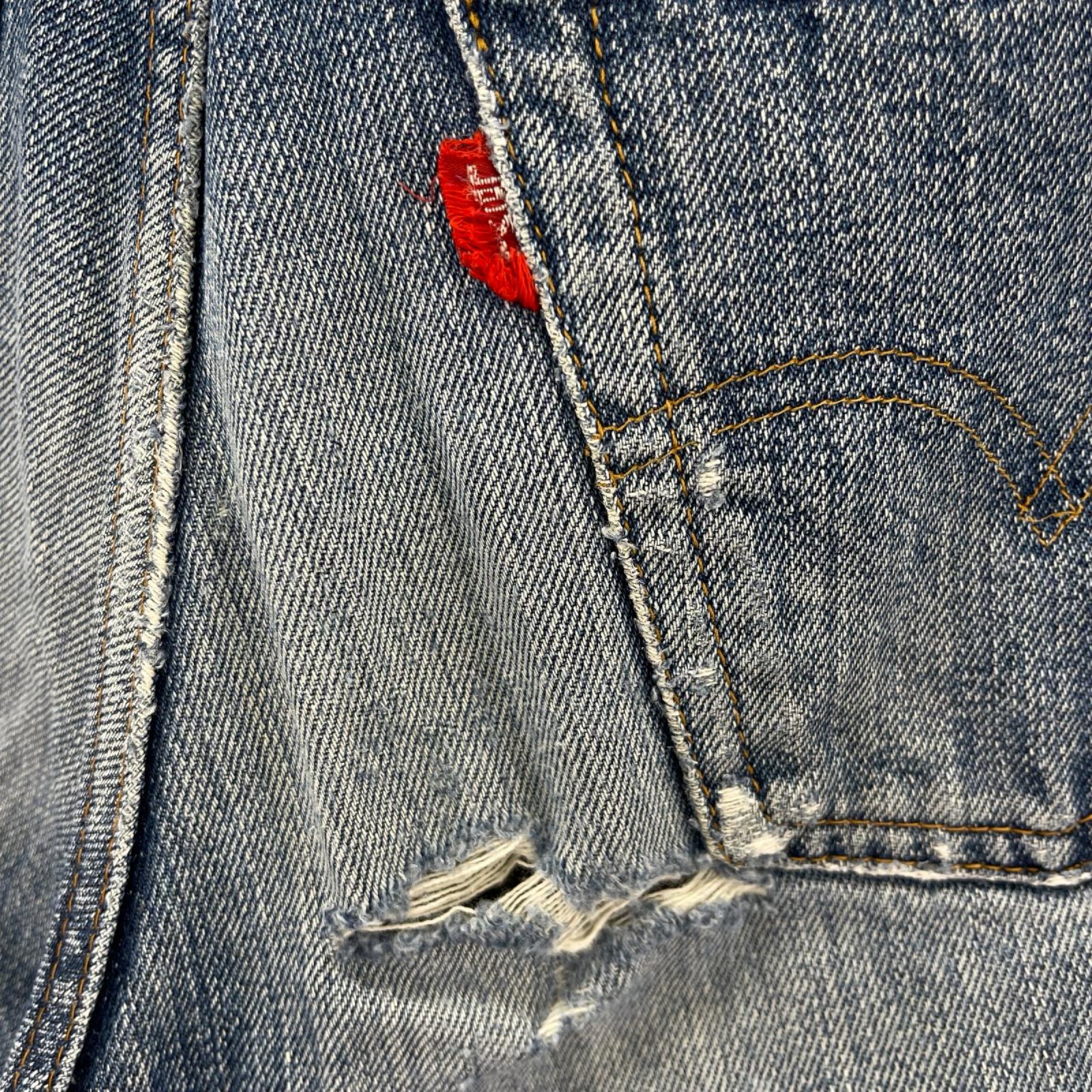 デニムパンツ Levi's 66前期 ﾎﾞﾀﾝ裏6 ｽﾓｰﾙe 501 ブルー