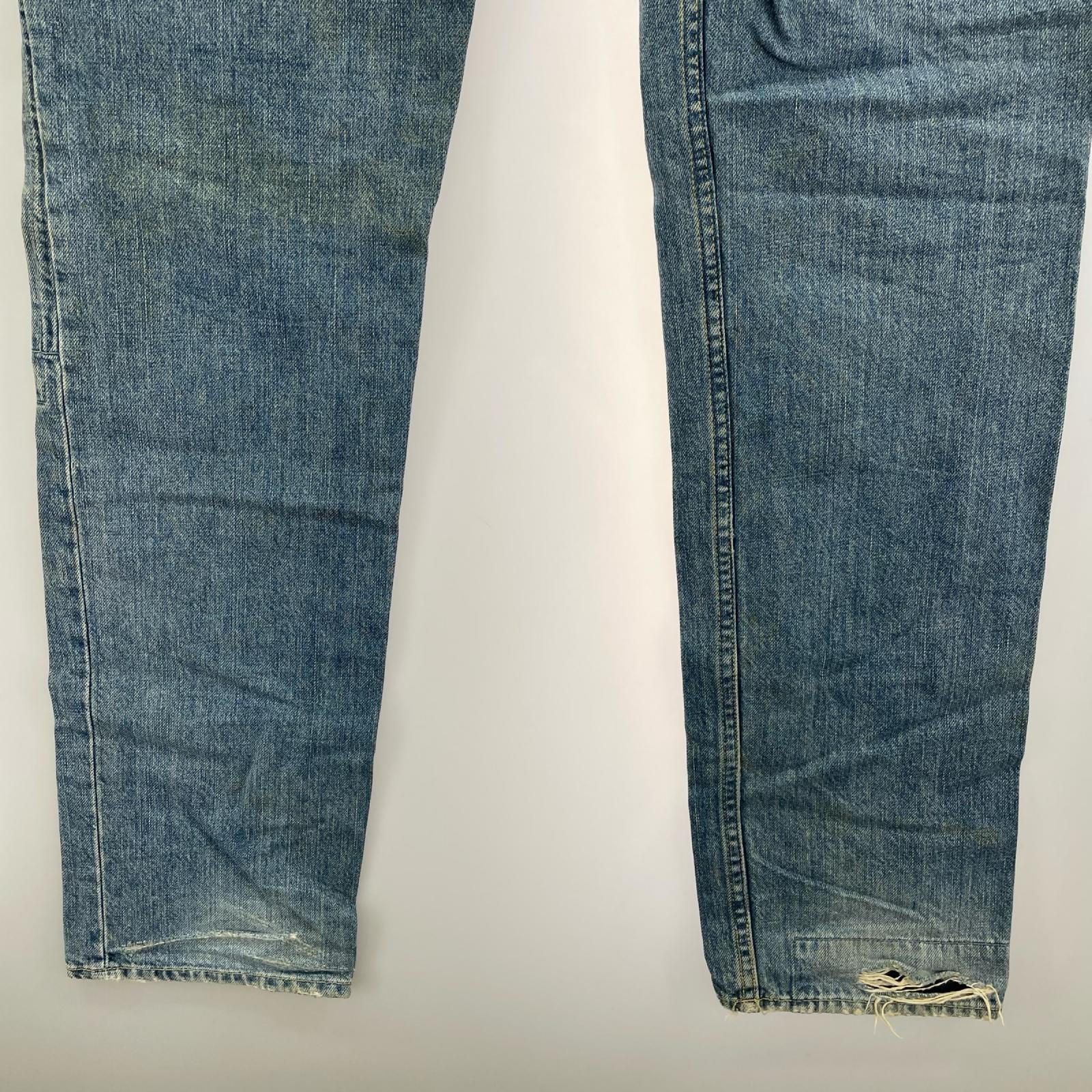 デニムパンツ ×MC5 パッチワーク ダメージ加工 デニム L L ブルー