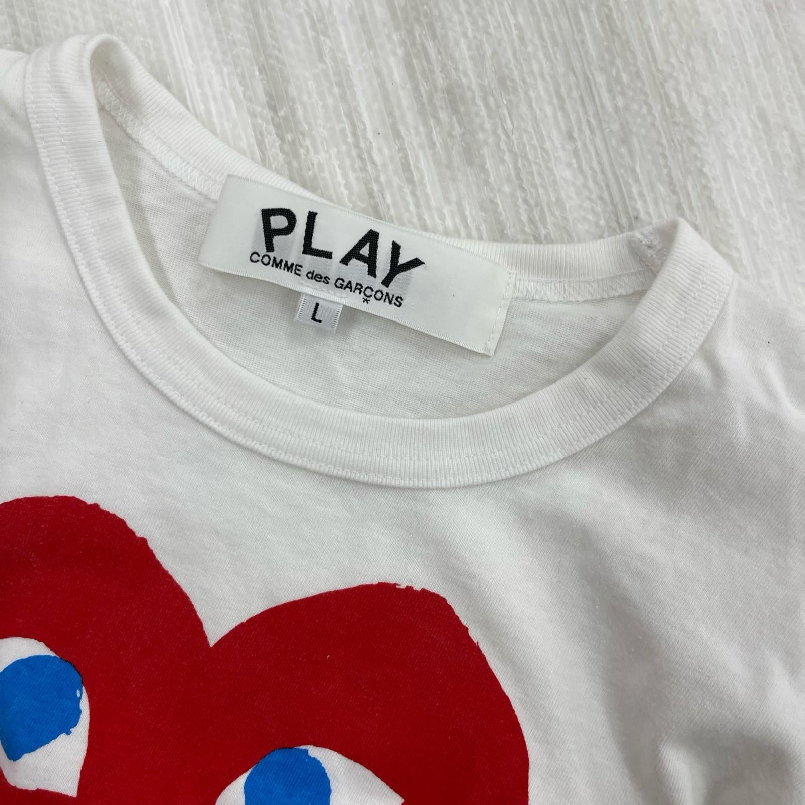 半袖Ｔシャツ ﾊｰﾄ　赤 L ホワイト