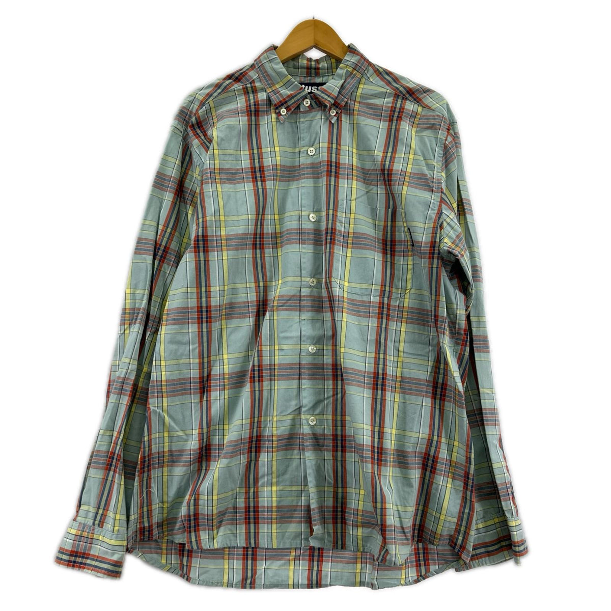 長袖シャツ OLD 90s USA製 ﾏﾄﾞﾗｽﾁｪｯｸ M