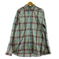 長袖シャツ OLD 90s USA製 ﾏﾄﾞﾗｽﾁｪｯｸ M
