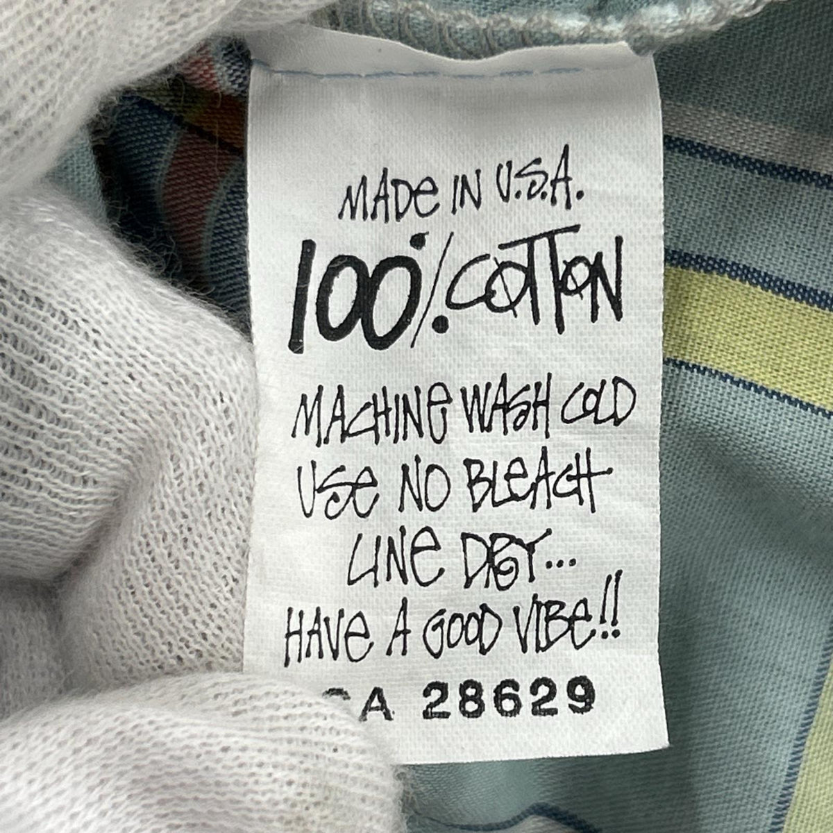 長袖シャツ OLD 90s USA製 ﾏﾄﾞﾗｽﾁｪｯｸ M