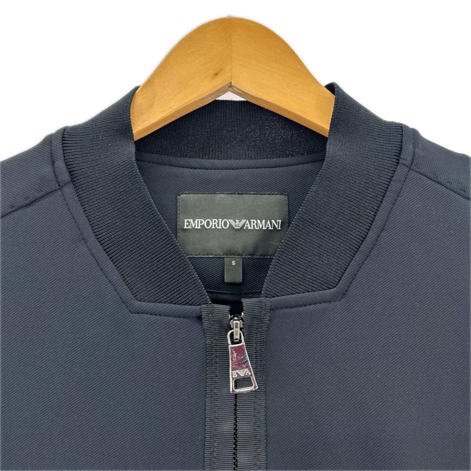 ジャケット EMPORIO ARMANI ﾎﾞﾝﾊﾞｰｼﾞｬｹｯﾄ S 紺 S ブラック