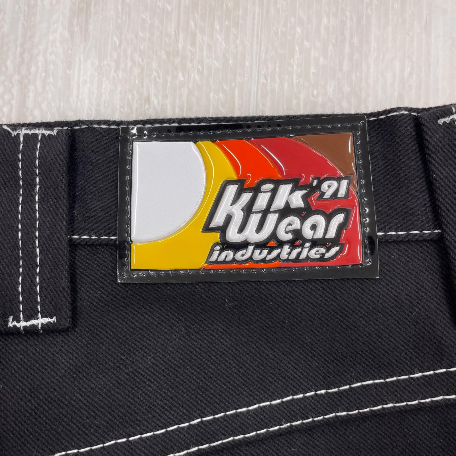 デニムパンツ 90s KIKWEAR ﾊﾞｷﾞｰﾃﾞﾆﾑ ｻｲﾄﾞﾗｲﾝ 黒 （30） 30 ブラック