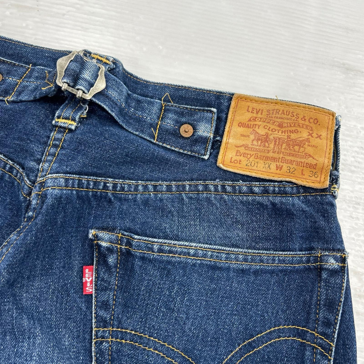 デニムパンツ 90s 201XX ﾊﾞﾚﾝｼｱ USA製 W32 L36 32 ネイビー