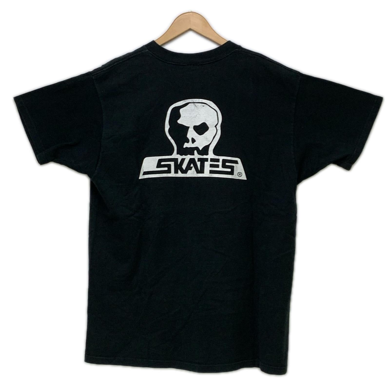 半袖Ｔシャツ 90-00s SKULL SKATES カナダ製 両面ロゴプリントTee XL ブラック LL