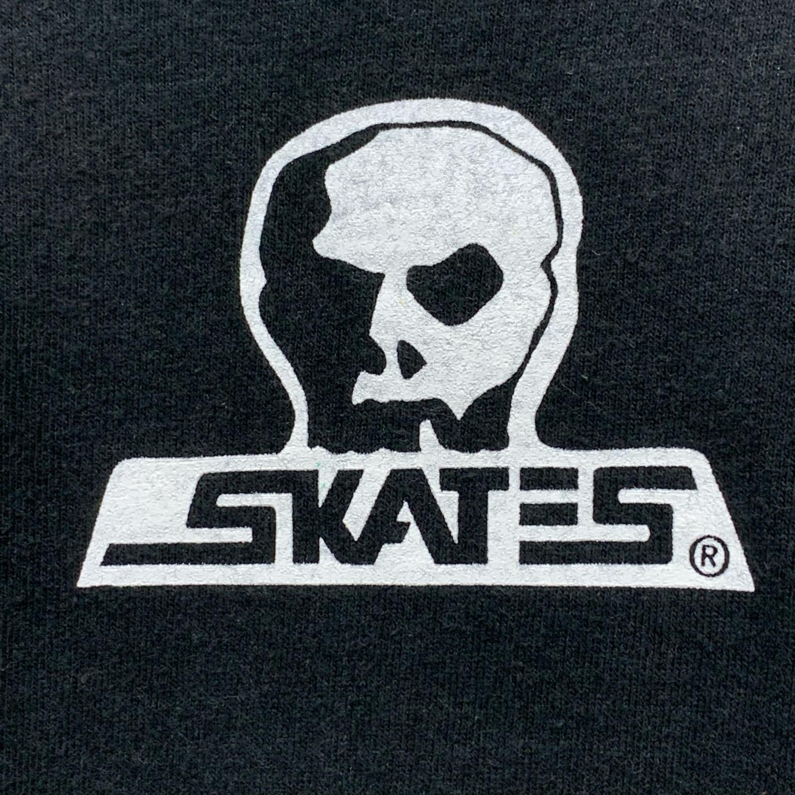 半袖Ｔシャツ 90-00s SKULL SKATES カナダ製 両面ロゴプリントTee XL ブラック LL