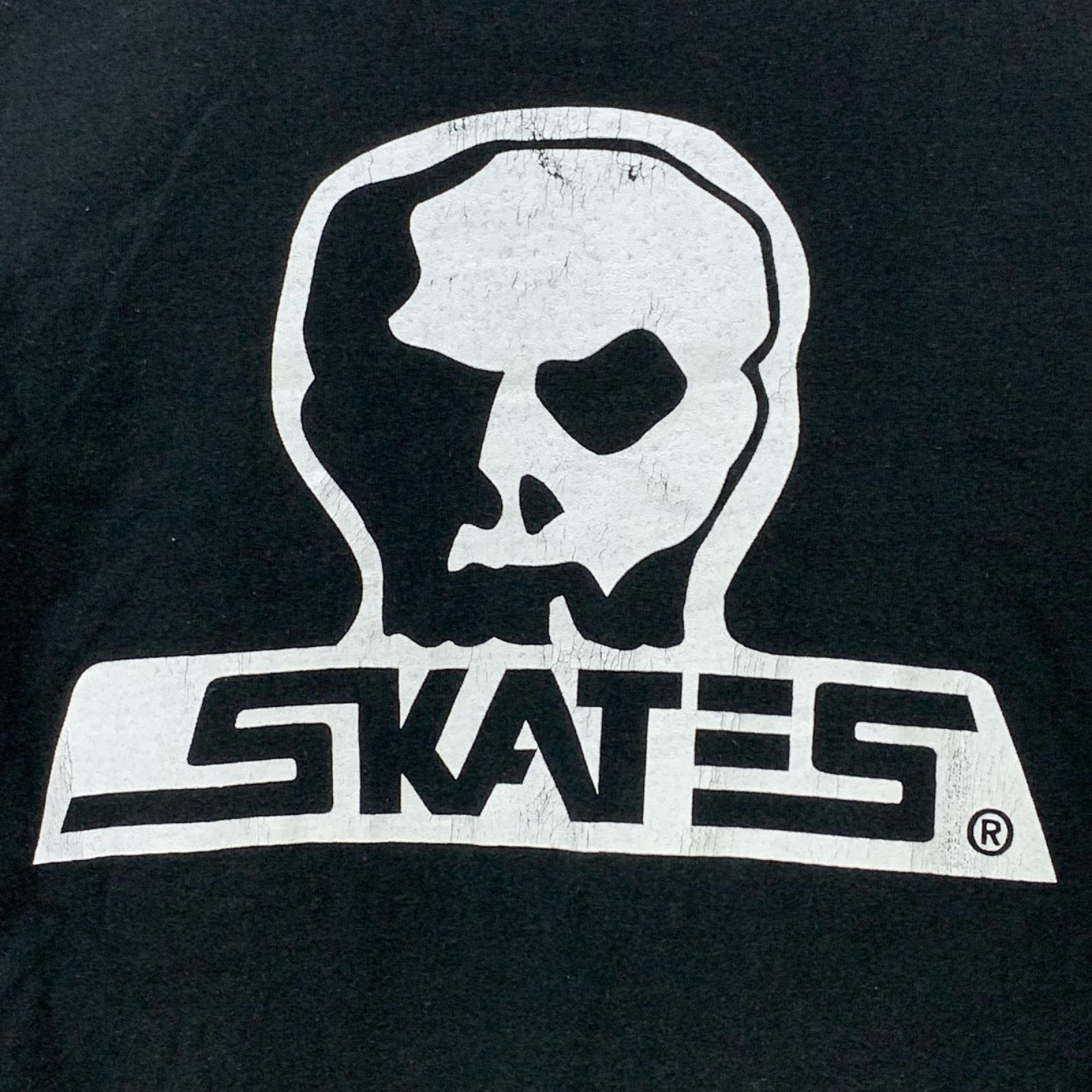 半袖Ｔシャツ 90-00s SKULL SKATES カナダ製 両面ロゴプリントTee XL ブラック LL