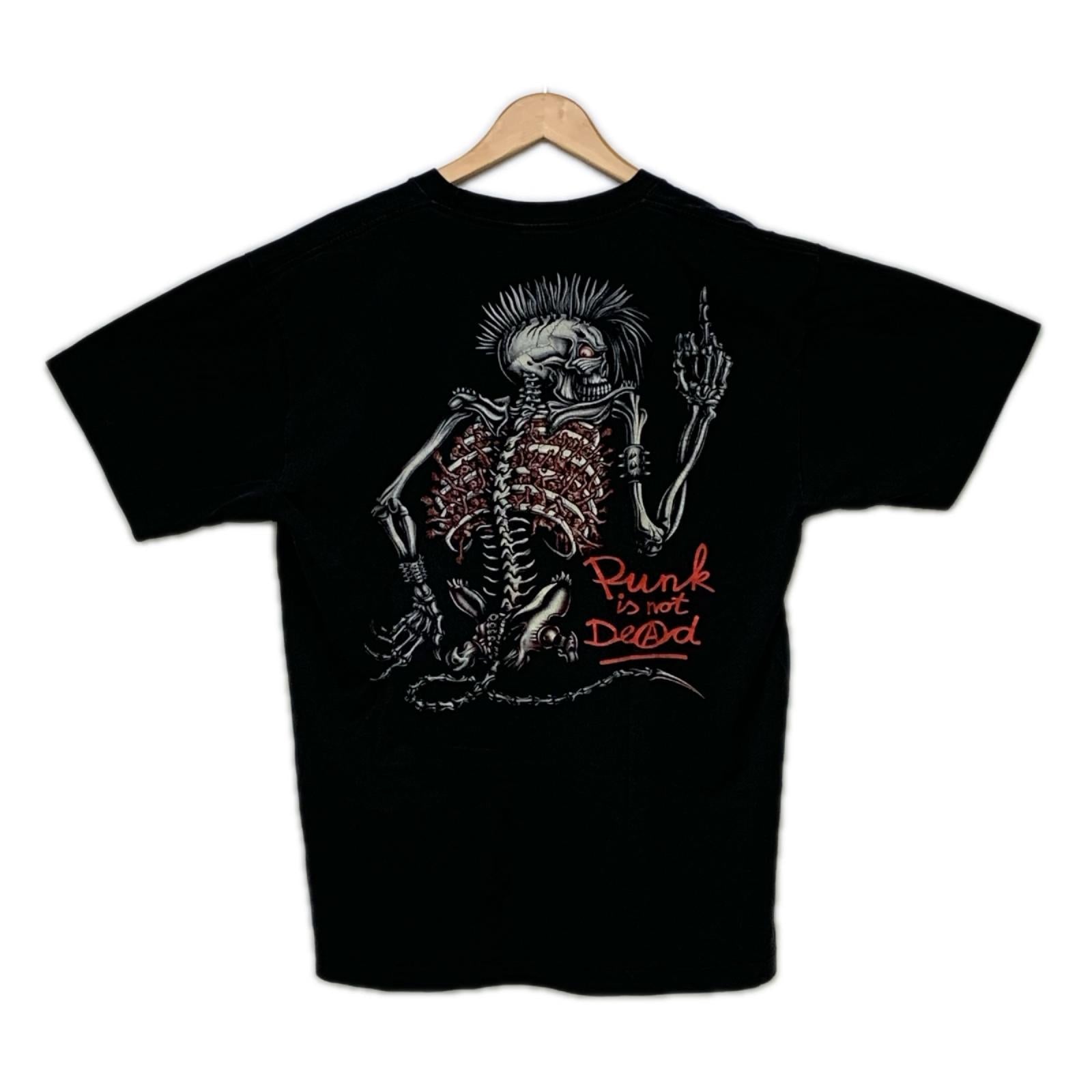 半袖Ｔシャツ PUNK IS NOT DEAD パンクスカル 両面プリントTee ブラック