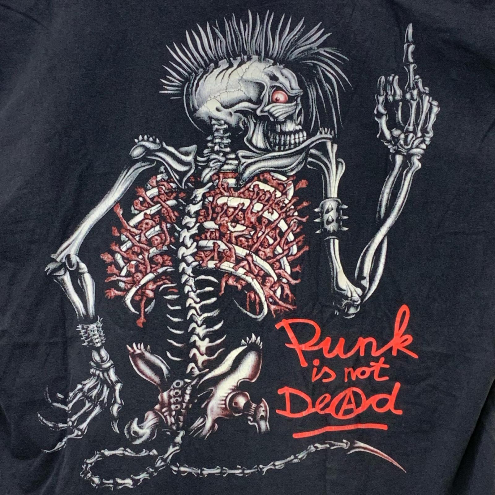 半袖Ｔシャツ PUNK IS NOT DEAD パンクスカル 両面プリントTee ブラック