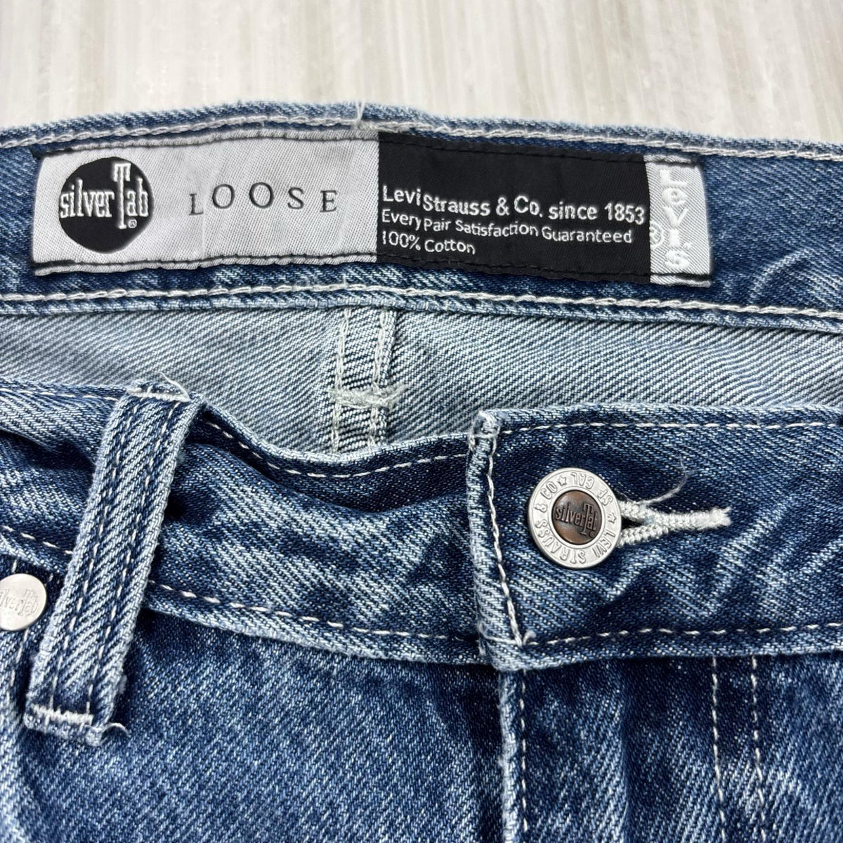 デニムパンツ Silver TAB ﾃﾞﾆﾑﾊﾟﾝﾂ LOOSE W33 33 ネイビー