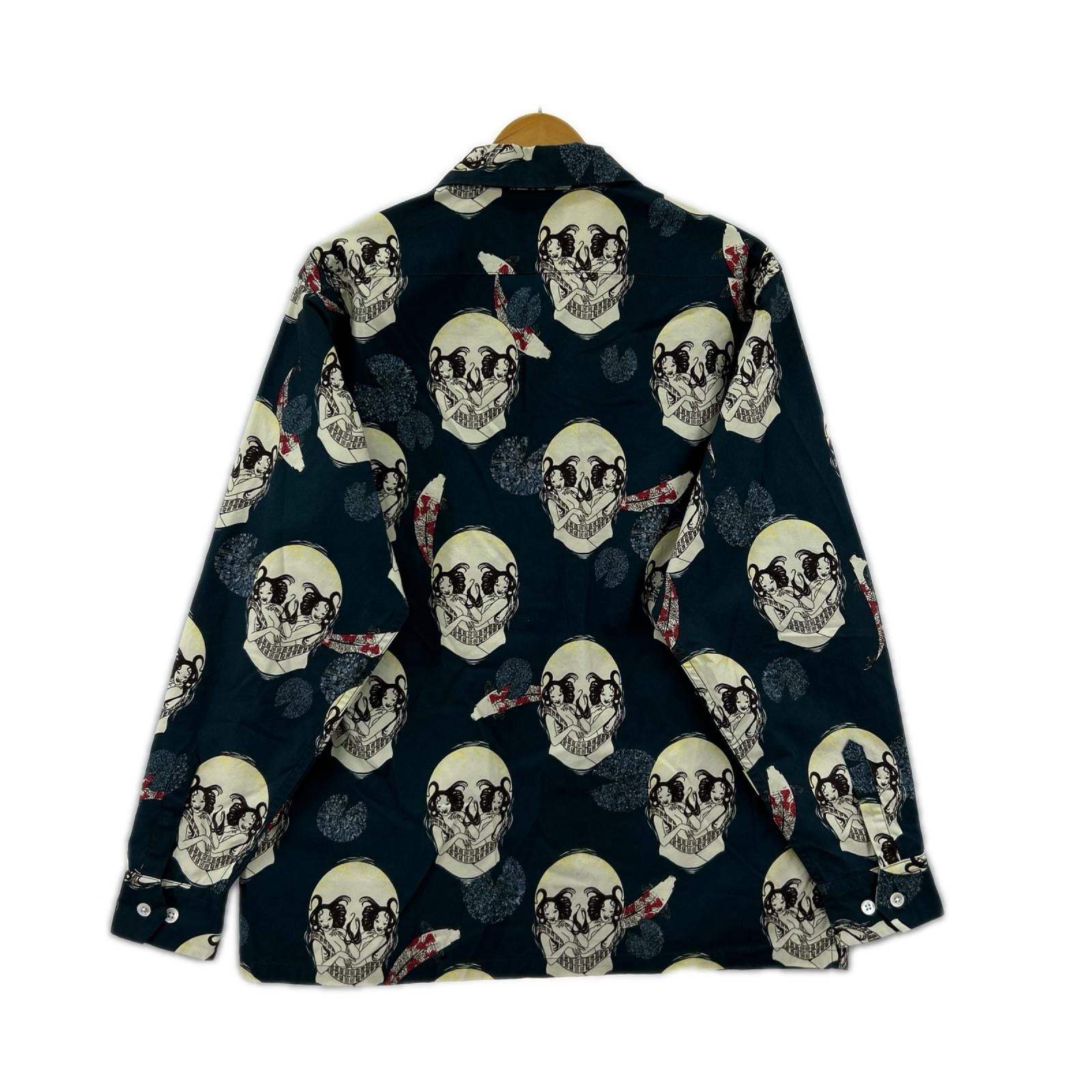 長袖シャツ DRESS HIPPY 　FACE TWO SKULL　S S