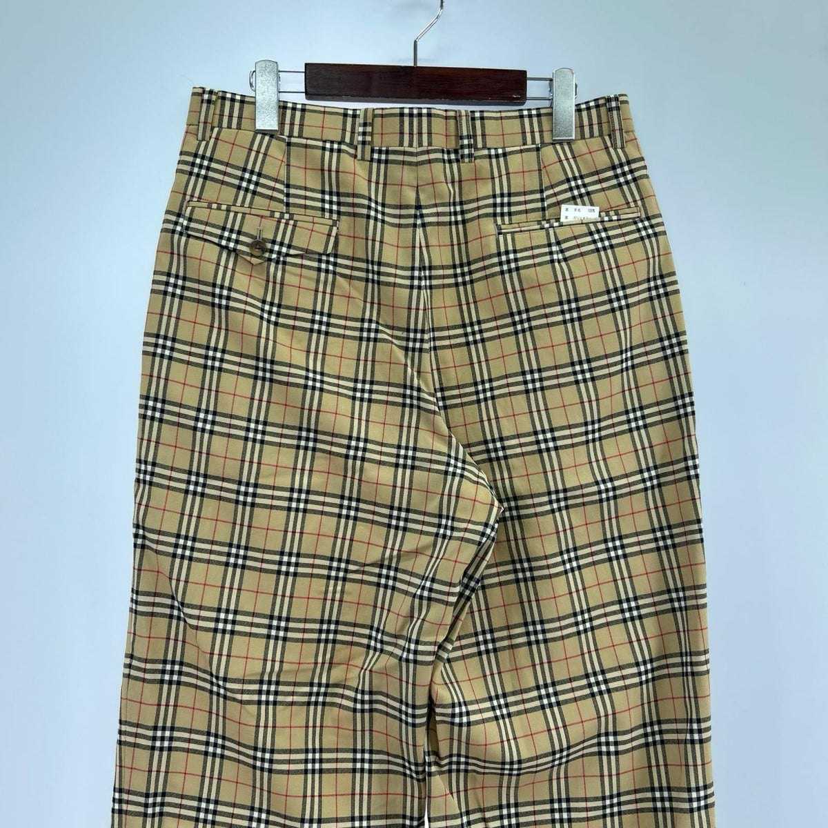 パンツ ﾁｪｯｸ柄ｳｰﾙｽﾗｯｸｽ BEG W82cm ベージュ