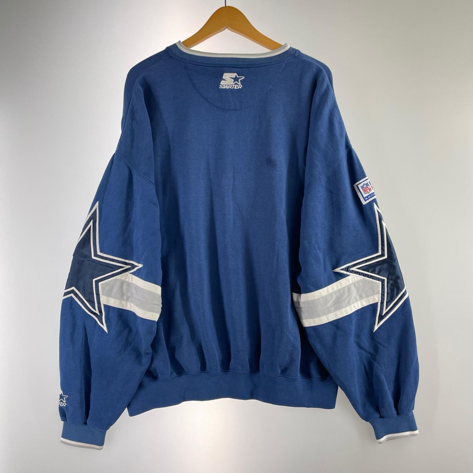 スウェット 90s NFL STARTER ｽﾀｰ刺繍 青 (XL) ブルー