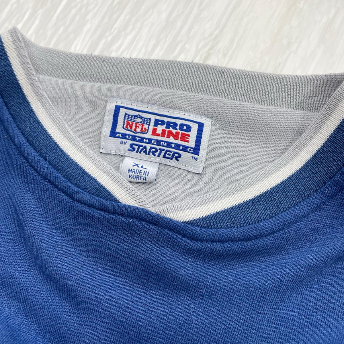 スウェット 90s NFL STARTER ｽﾀｰ刺繍 青 (XL) ブルー